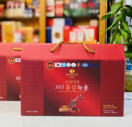 NƯỚC HỒNG SÂM LINH CHI NHUNG HƯƠU 365 20 GÓI x 70ML